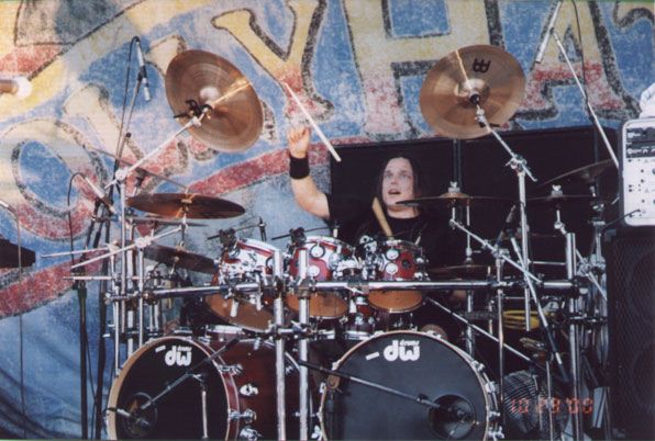 Sean Shannon playing drums